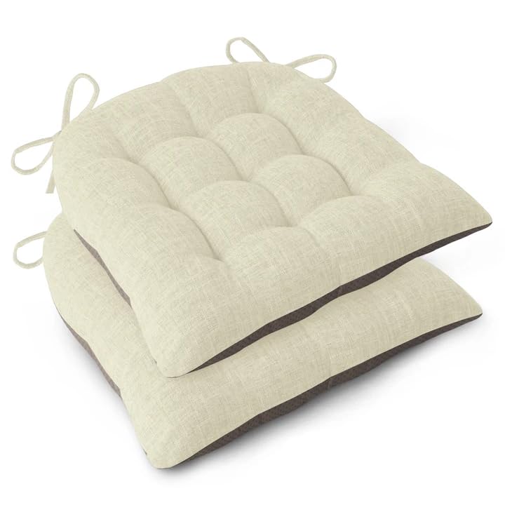 Chair Cushions for Dining Chairs Set of 2 18x16.5x3 in Beige