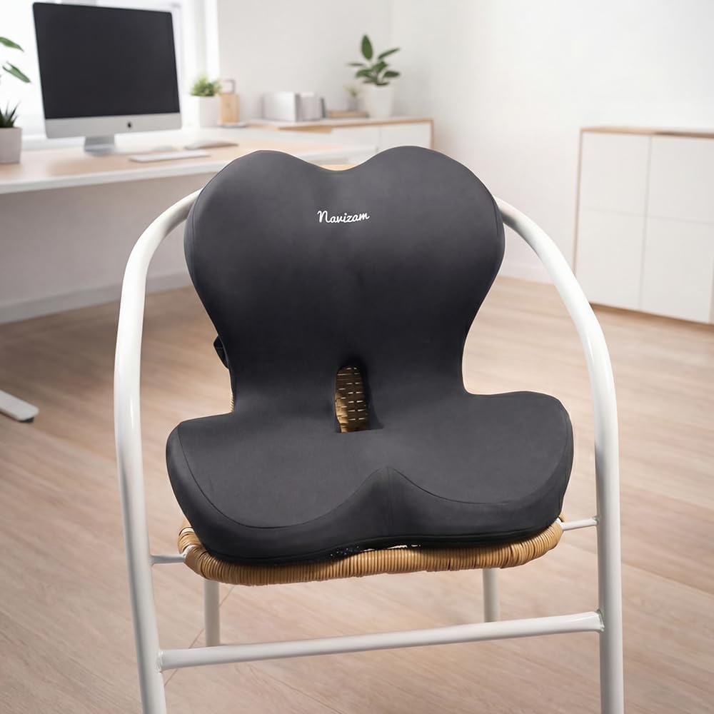 Navizam Lumbar Support Pillow for Office Chair with Memory Foam Cushion