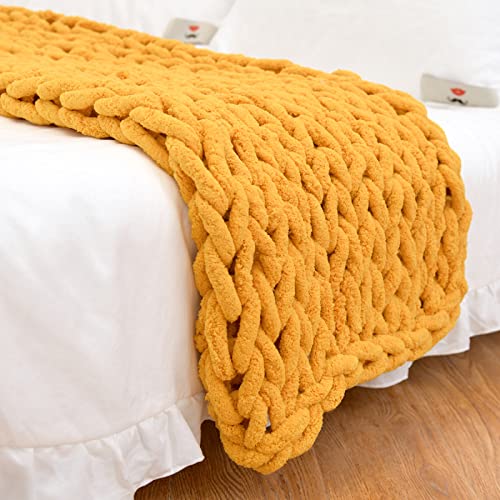 Soft Chunky Knit Throw Blanket for Couch, Cozy Warm Knitted Blankets