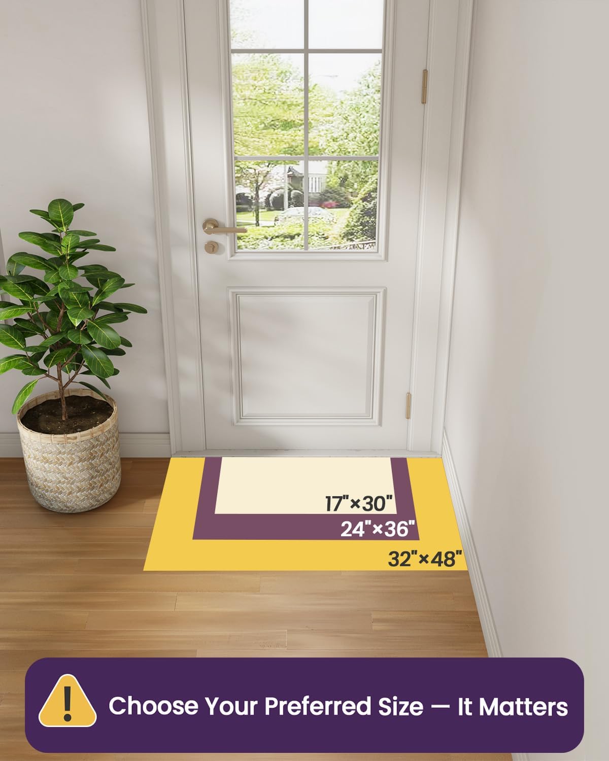 DEXI Door Mat Indoor Entrance 24x36, Entryway Doormats, Beige