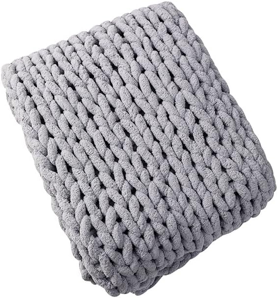 Soft Chunky Knit Throw Blanket for Couch, Cozy Warm Knitted Blankets