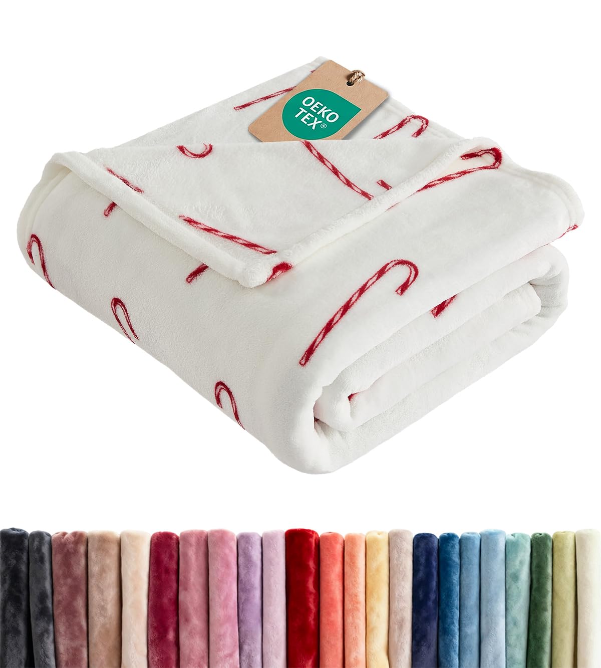 Fleece Blanket Throw Size - Ultra-Soft Warm Flannel Fleece Blanket - Cream
