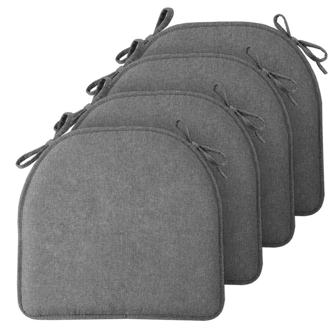 TushGuard Chair Cushions, 4 Pack Memory Foam Chair Pads, Grey