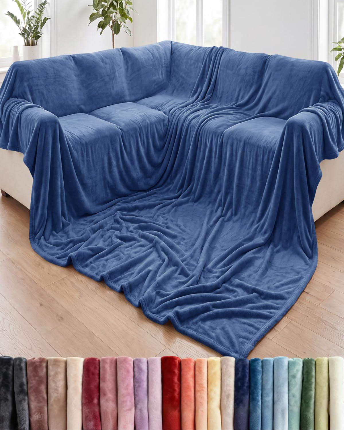Fleece Blanket Throw Size - Ultra-Soft Warm Flannel Fleece Blanket - Cream