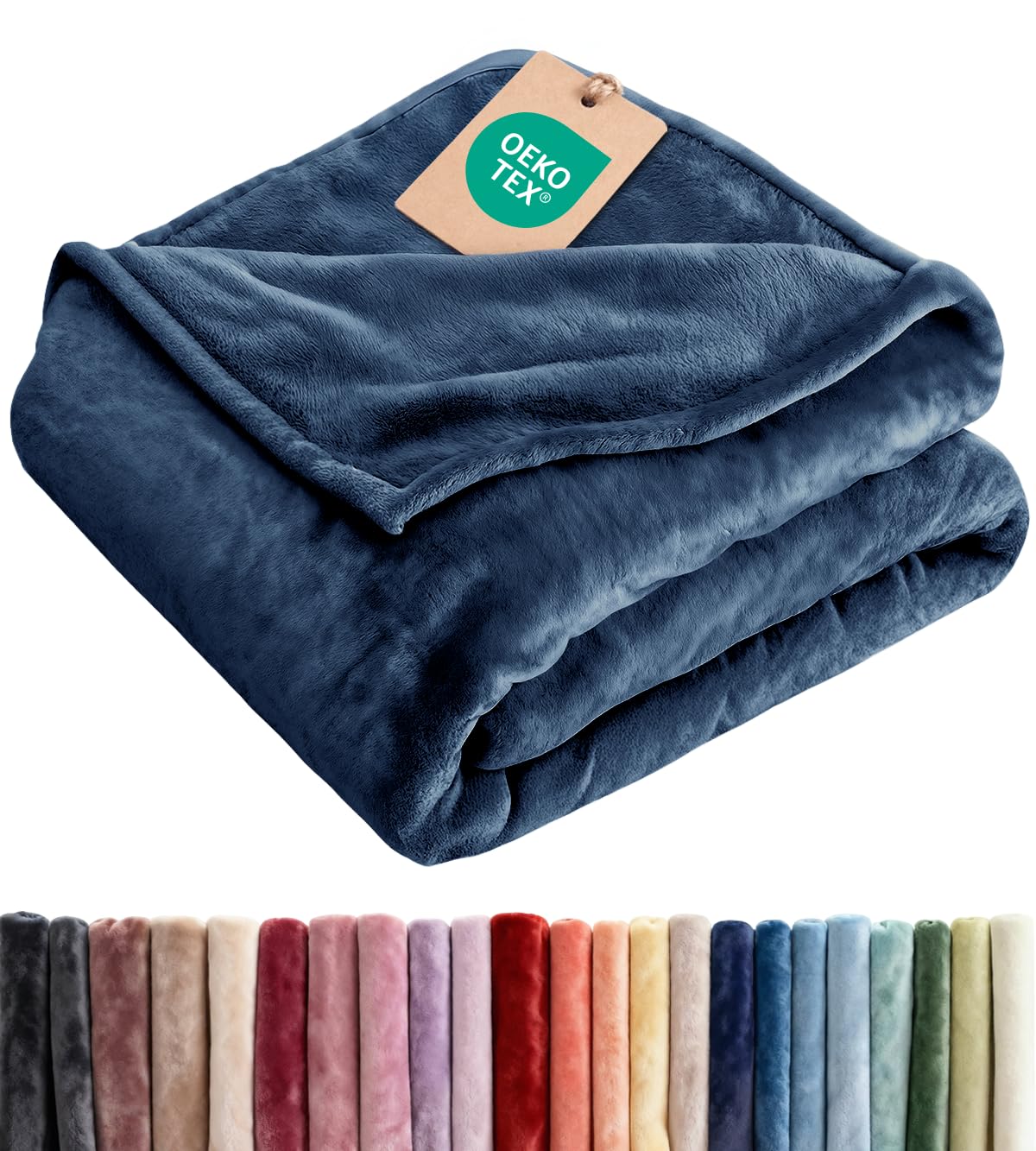 Fleece Blanket Throw Size - Ultra-Soft Warm Flannel Fleece Blanket - Cream