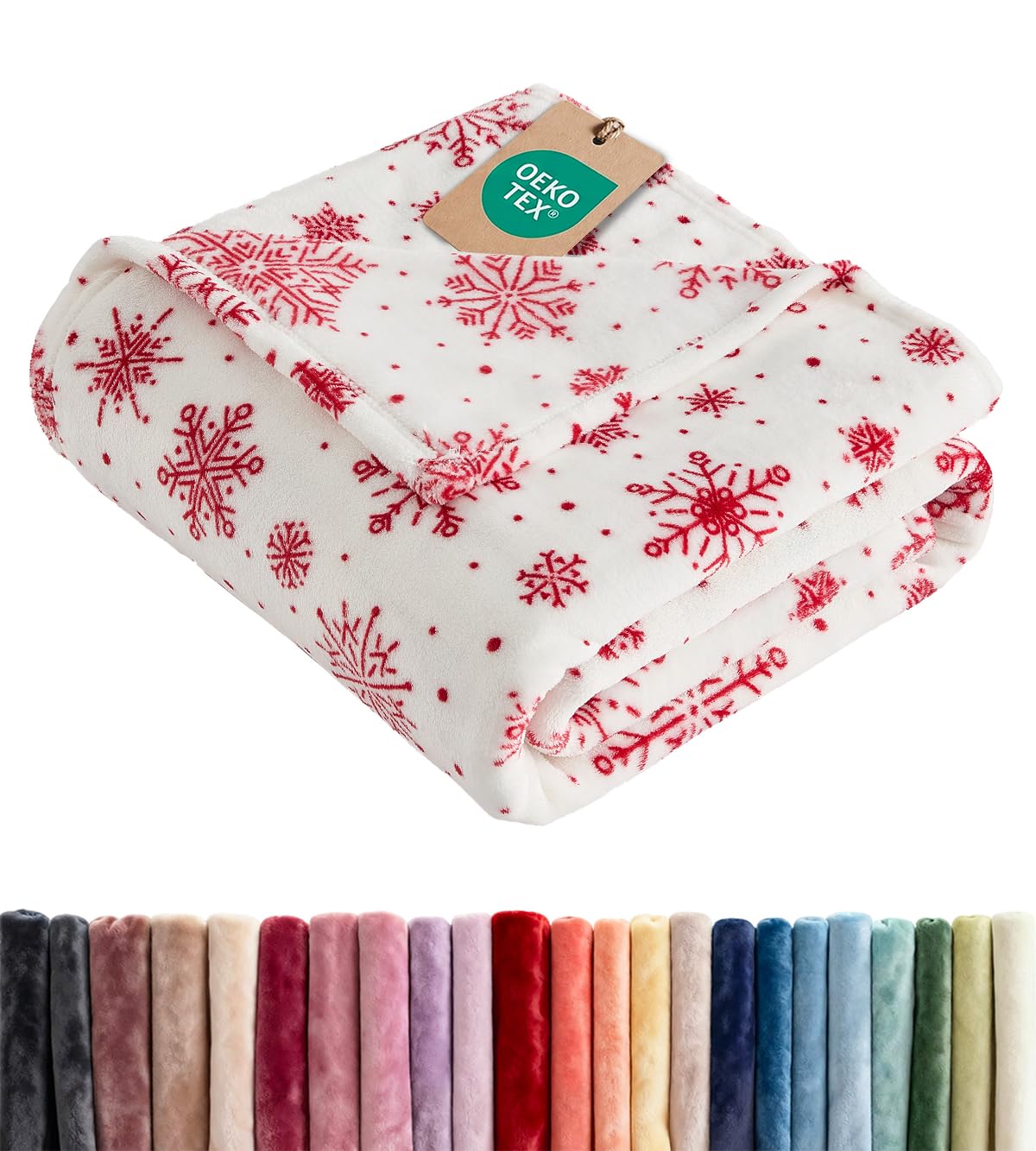 Fleece Blanket Throw Size - Ultra-Soft Warm Flannel Fleece Blanket - Cream