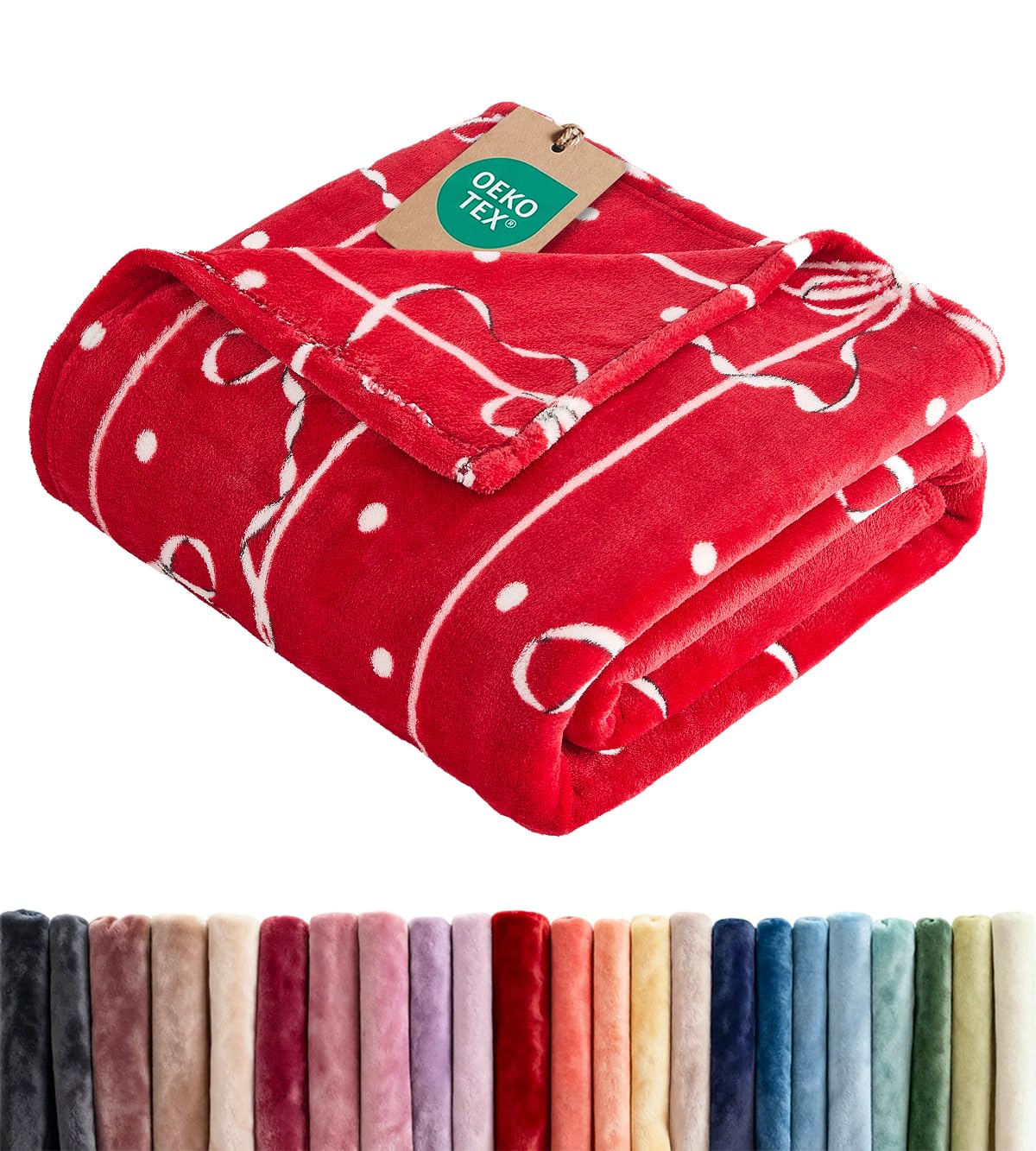 Fleece Blanket Throw Size - Ultra-Soft Warm Flannel Fleece Blanket - Cream