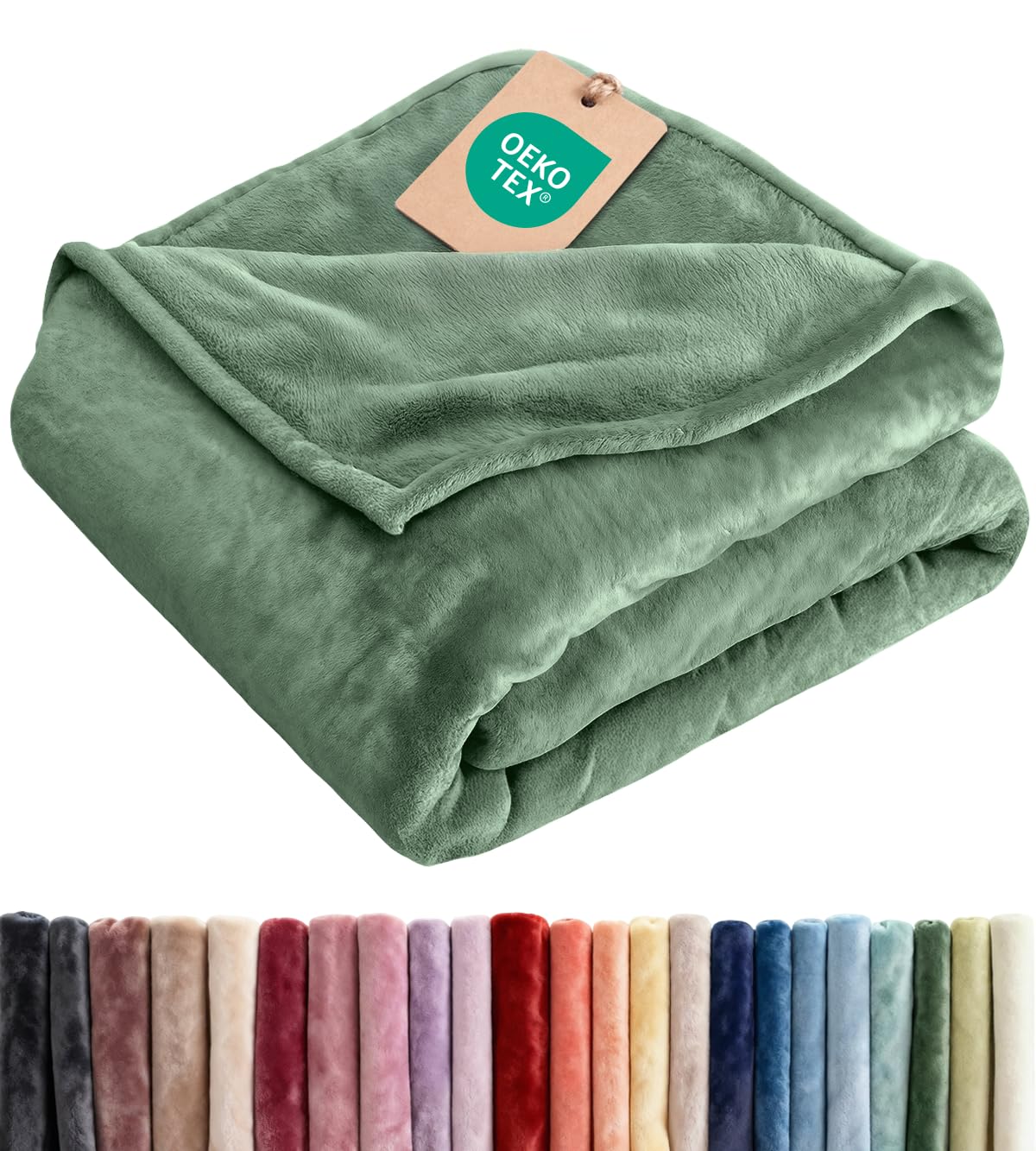 Fleece Blanket Throw Size - Ultra-Soft Warm Flannel Fleece Blanket - Cream