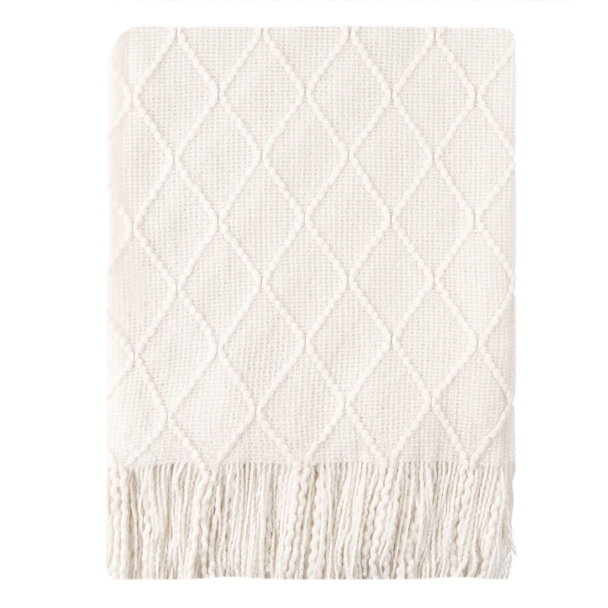 BATTILO HOME Khaki Throw Blanket for Couch, Boho Bed Tan Throws, Spring Decorative Taupe Throw for Sofa Foot of Bed, 50"x60"