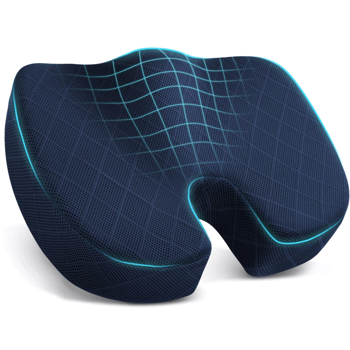 TushGuard Seat Cushion, Memory Foam Office Chair Cushion - Grey, Large
