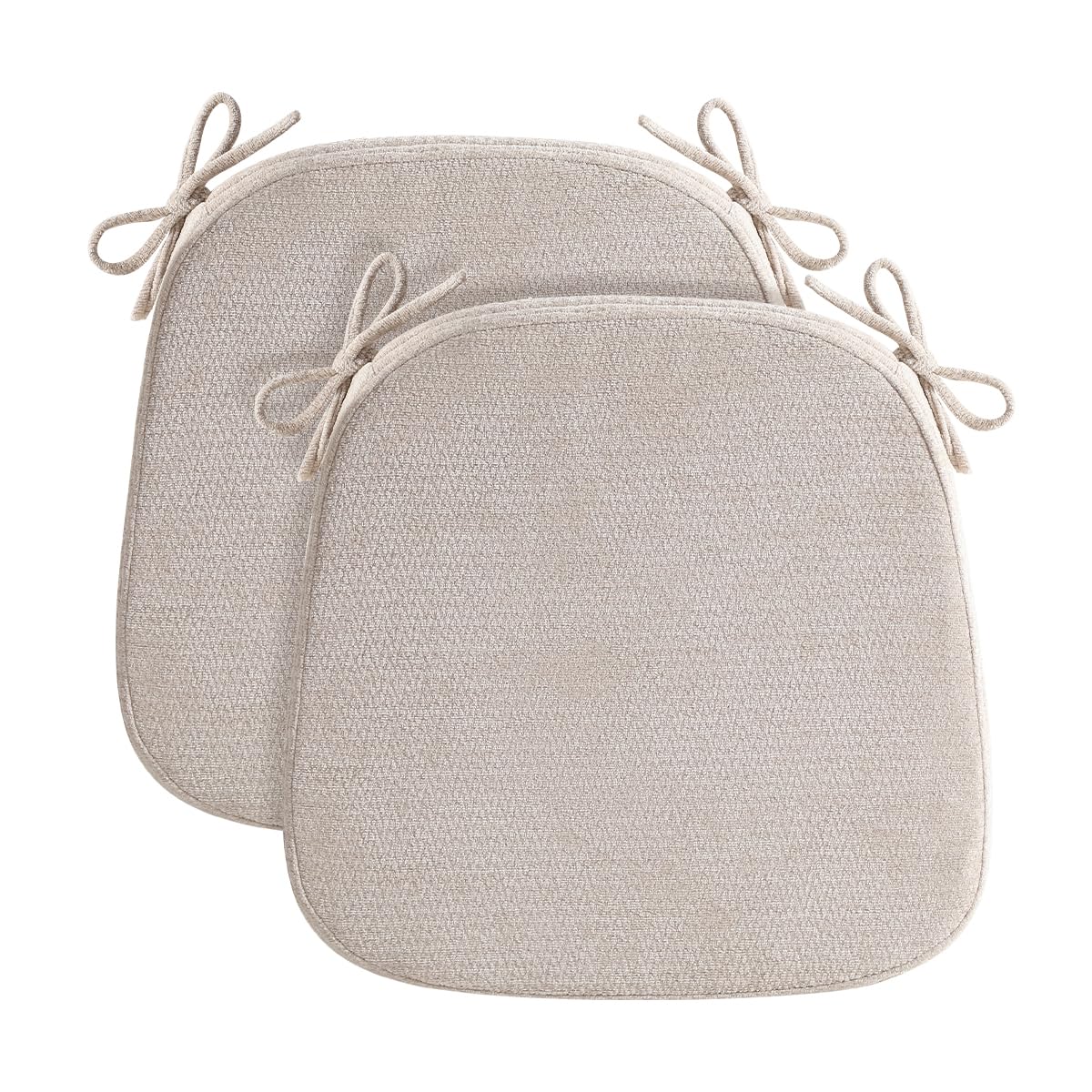 Chair Cushions for Dining Chairs, Washable Chair Pads, Beige, 4 Pack