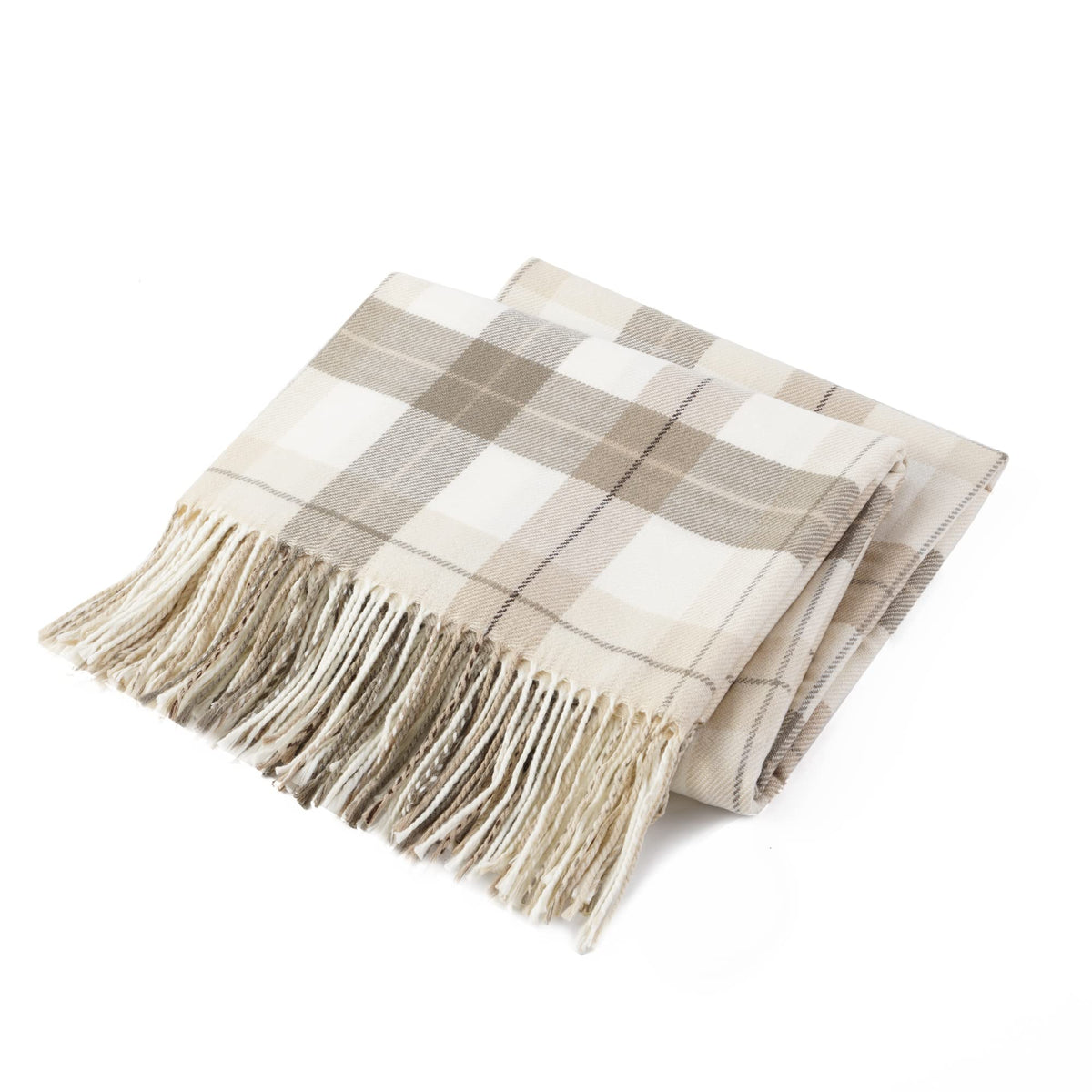 Fall Plaid Throw Blanket for Couch, Rustic Knit Throw Blanket 50"x60"