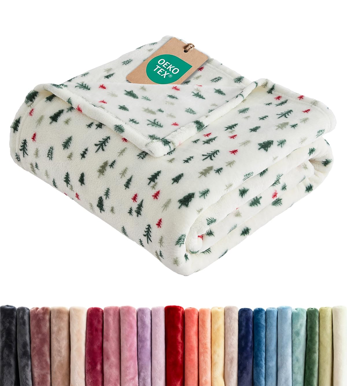 Fleece Blanket Throw Size - Ultra-Soft Warm Flannel Fleece Blanket - Cream