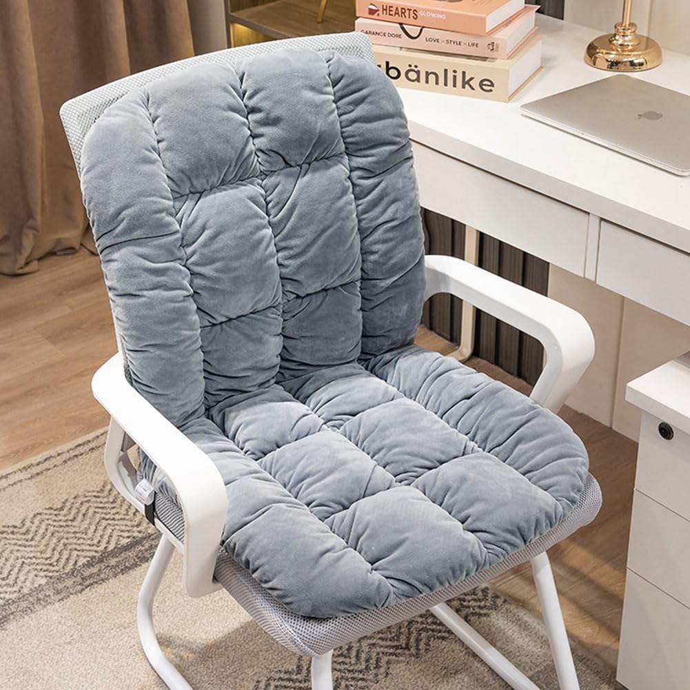 Desk Chair Cushion Non-Slip Rocking Seat Cushion Office Chair Pad Dorm Seat Cushion with High Back Support Soft Seat Pad with Ties for Office Car Home Dining Room Kitchen
