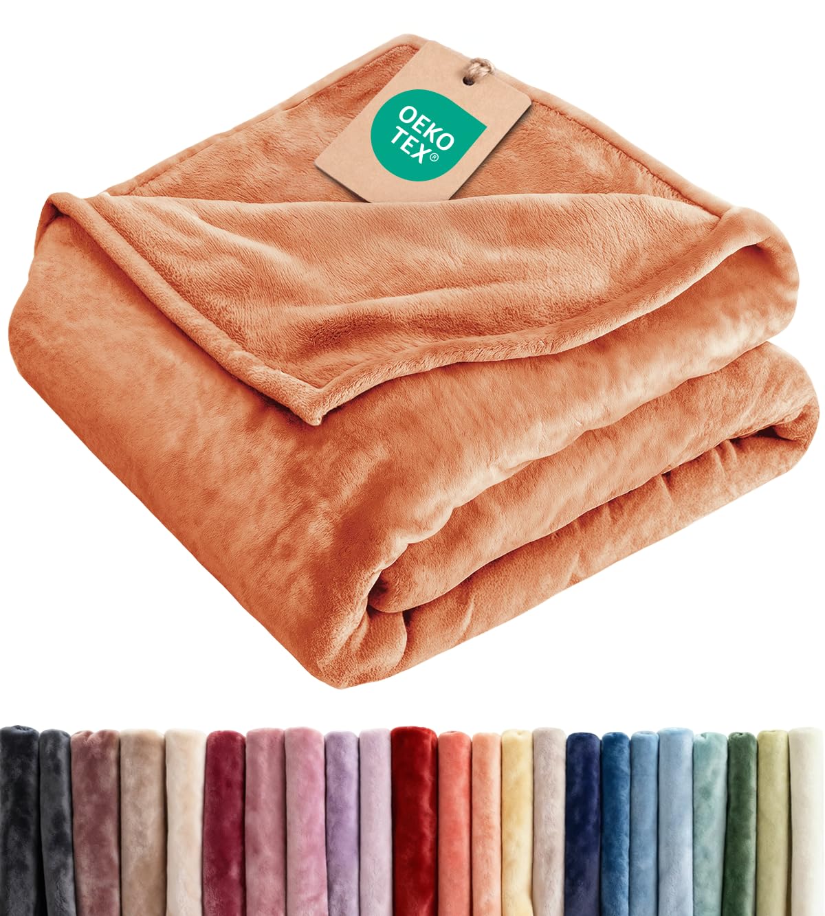 Fleece Blanket Throw Size - Ultra-Soft Warm Flannel Fleece Blanket - Cream