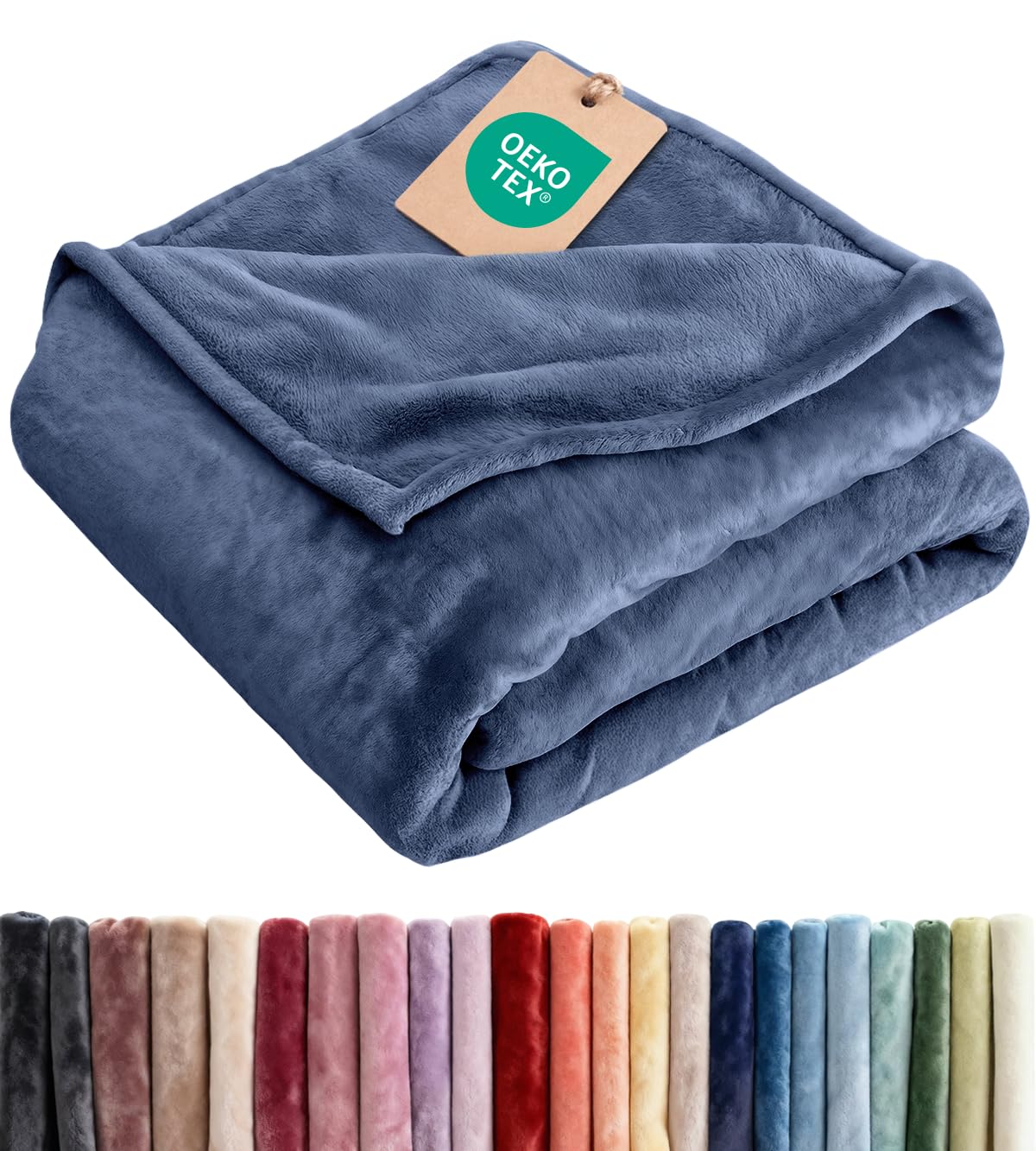 Fleece Blanket Throw Size - Ultra-Soft Warm Flannel Fleece Blanket - Cream
