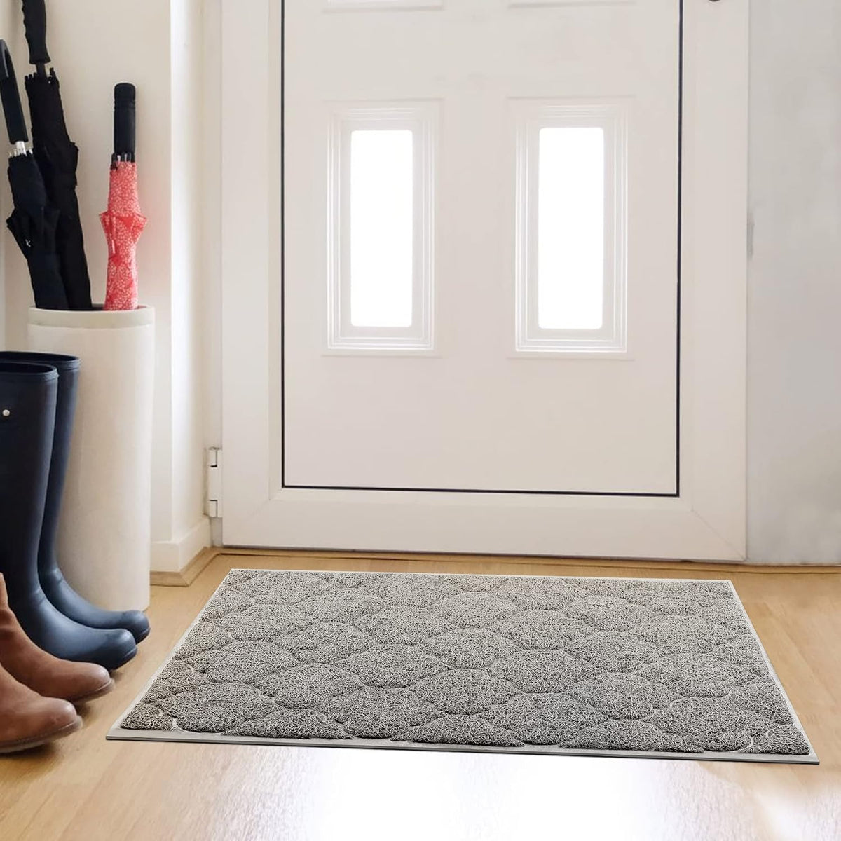 Cosyearn Door Mat, 46x35, Grey, Indoor Outdoor Front Entryway Doormat