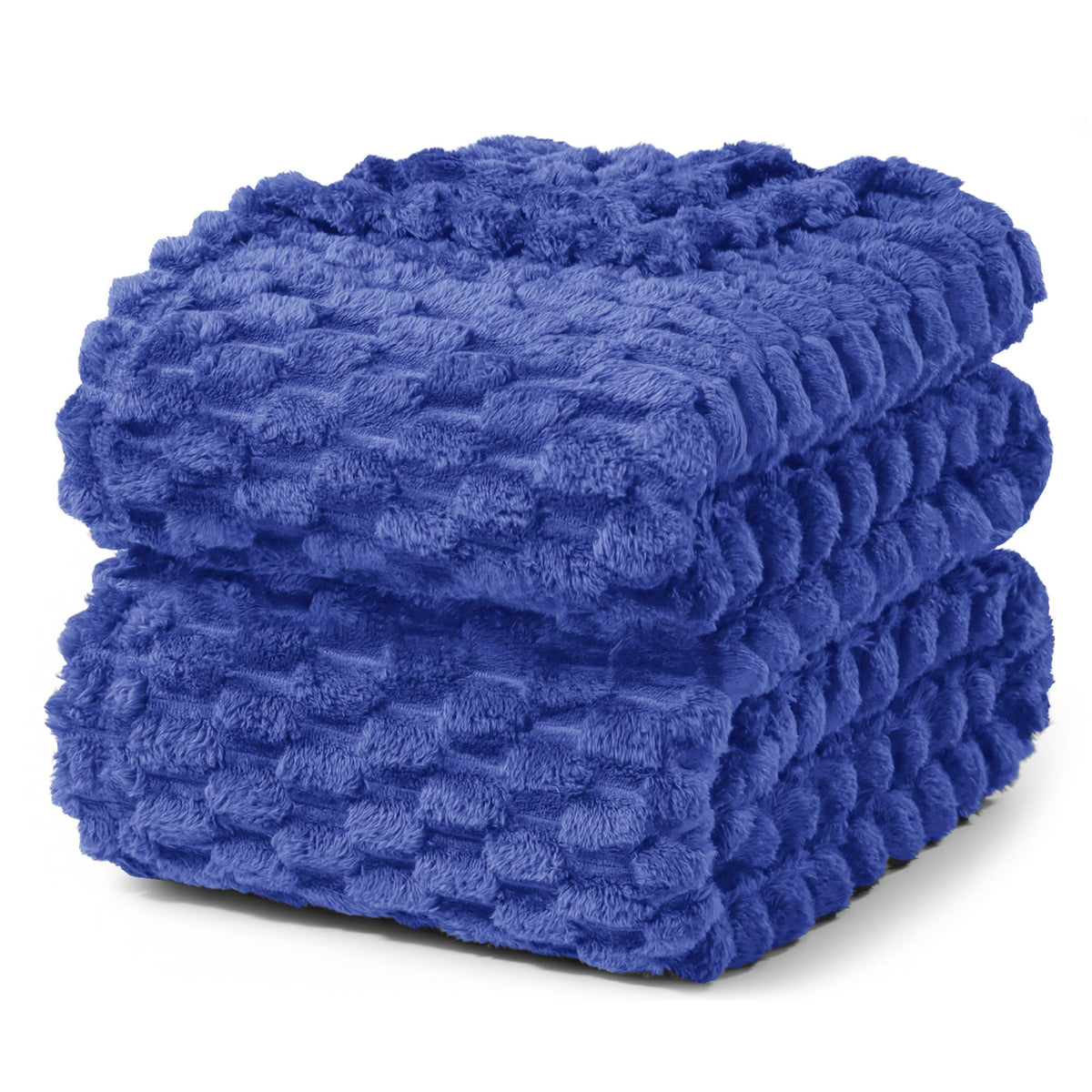 Exclusivo Mezcla Large 3D Fleece Throw Blanket for Couch, Ivory