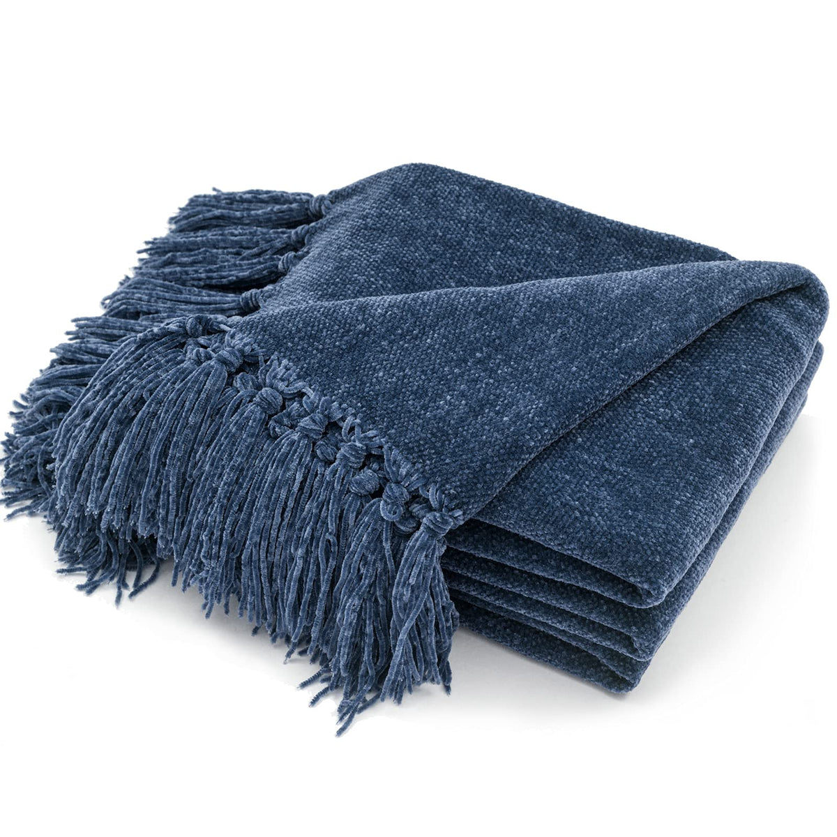 RECYCO Throw Blanket Soft Cozy Chenille Throw Blanket with Fringe Tassel for Couch Sofa Chair Bed Living Room Gift (Rust, 50" x 60")