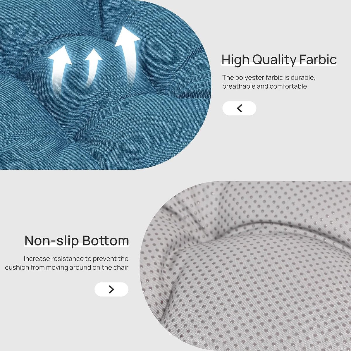 Love's cabin Memory Foam Chair Cushions Set of 4, 15.5 Inch, Blue
