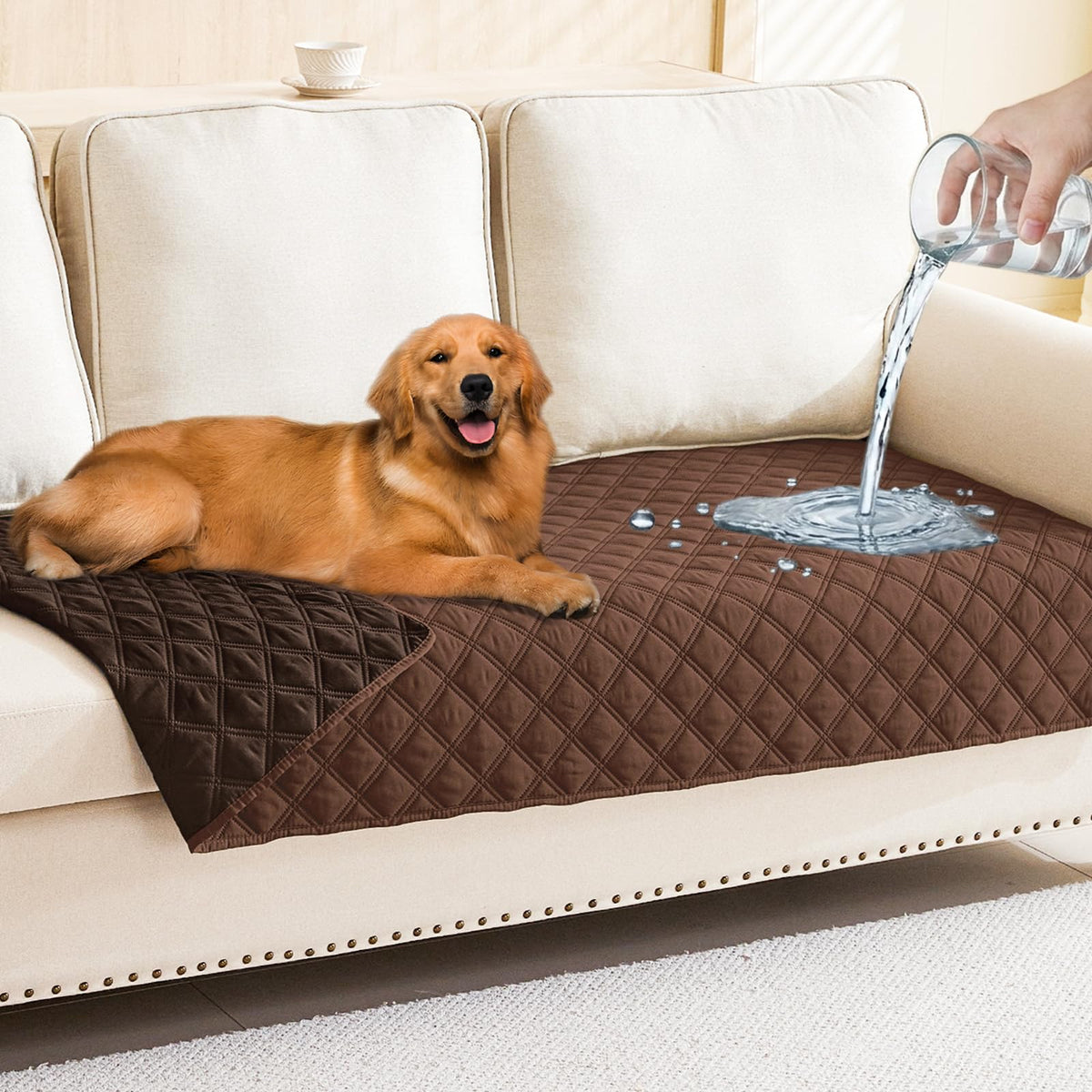 Smiry Waterproof Reversible Pet Couch Covers for Dogs