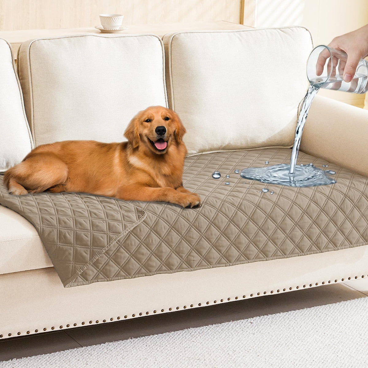 Smiry Waterproof Reversible Pet Couch Covers for Dogs