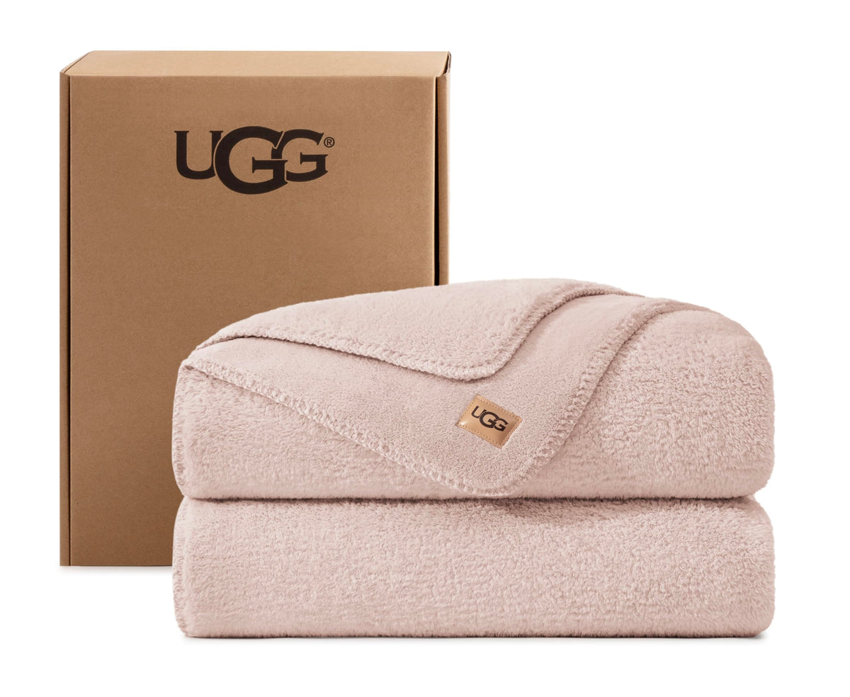 UGG Whitecap Throw Blanket, Soft Fleece Blanket, 50" x 70", Seal Grey
