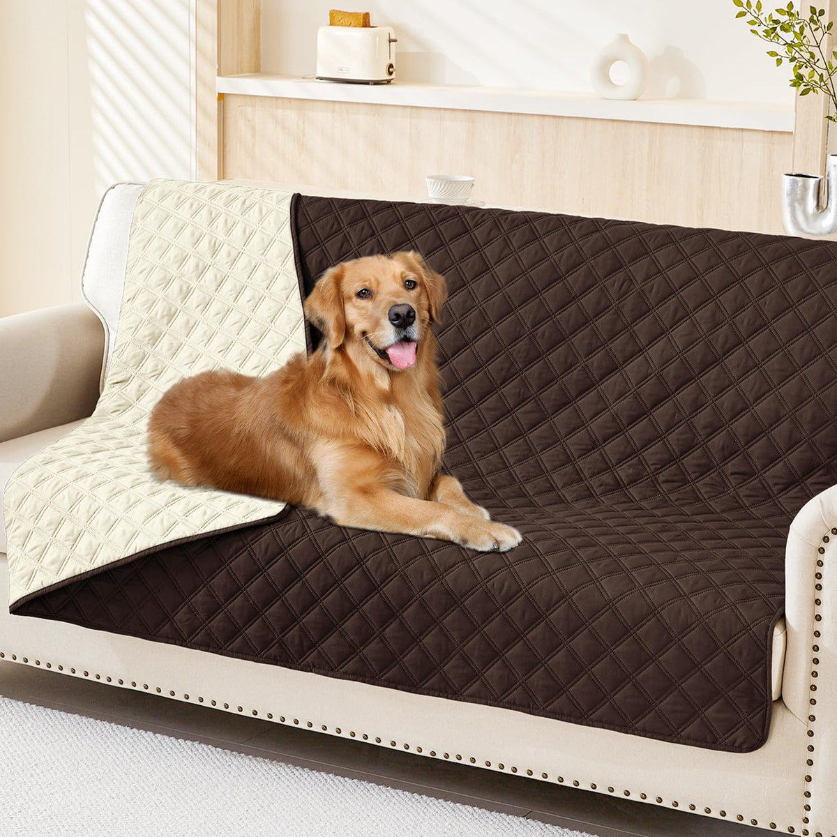 Smiry Waterproof Reversible Pet Couch Covers for Dogs