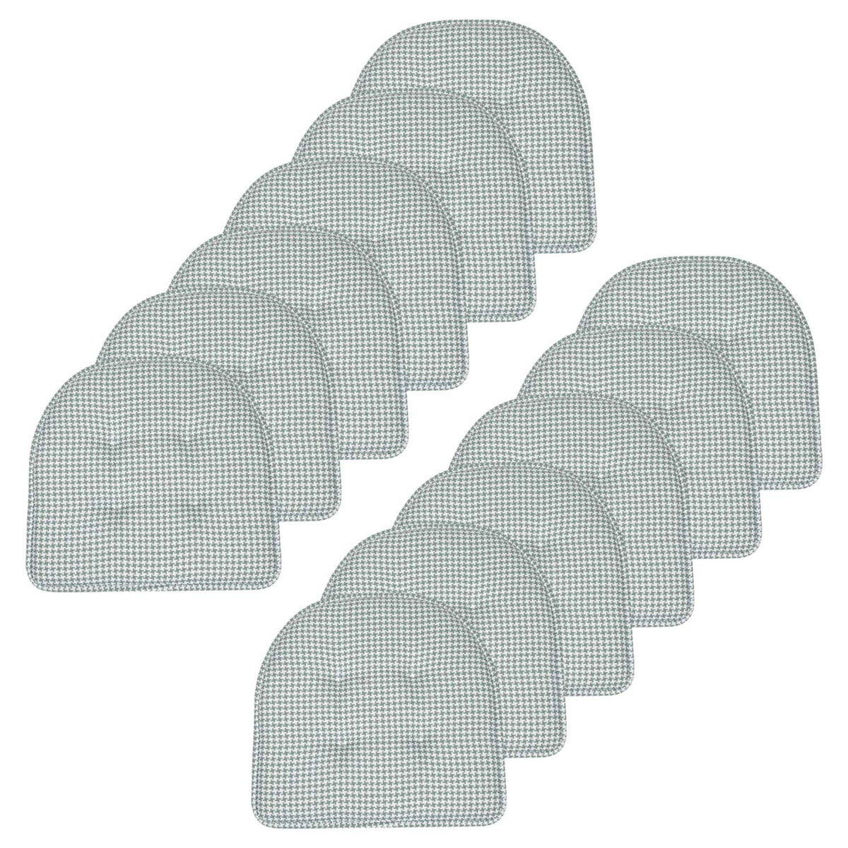 Sweet Home Collection Chair Cushion Memory Foam Pads Tufted Slip Non Skid Rubber Back U-Shaped 17" x 16" Seat Cover, 4 Count (Pack of 1), Army Green