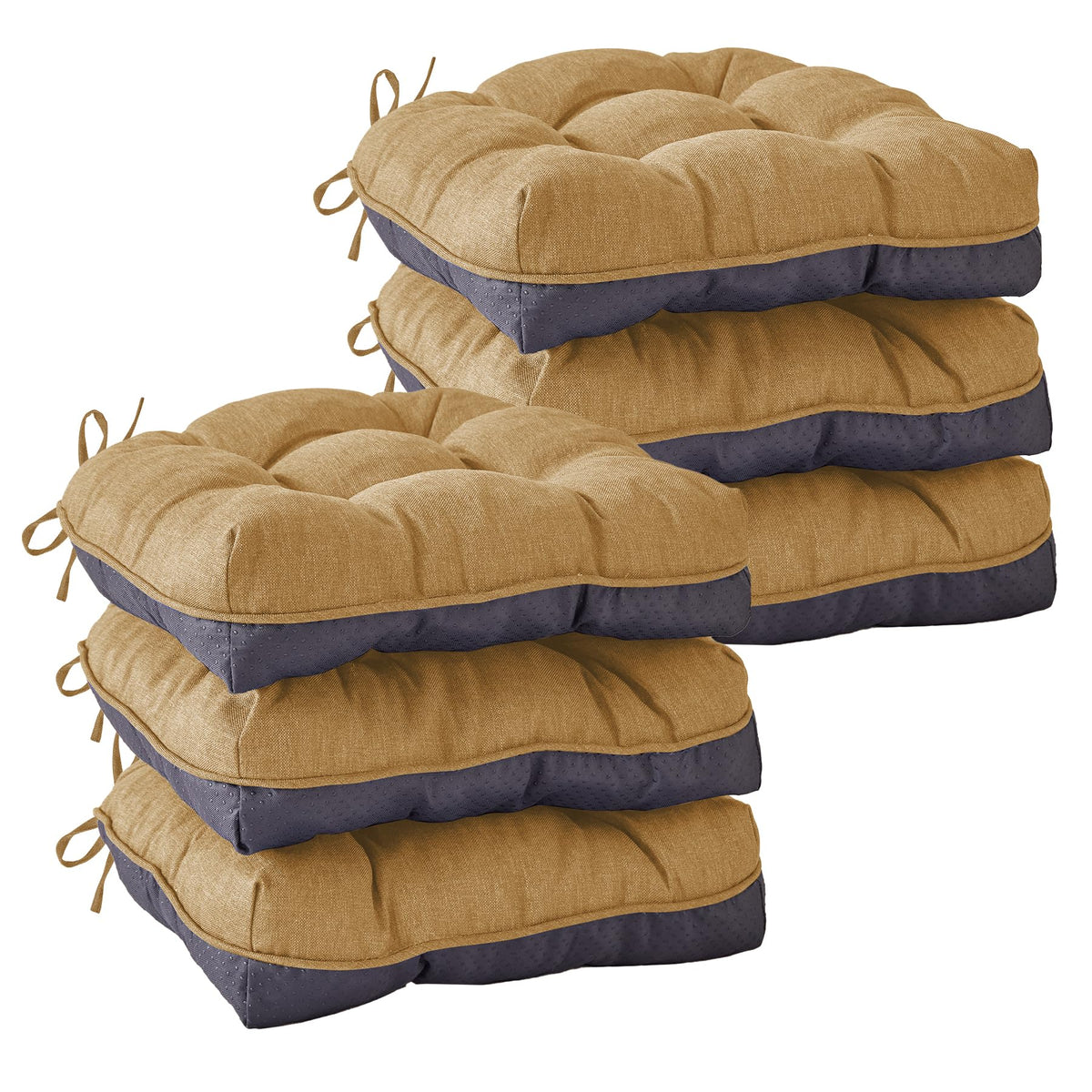 IASEAHK Chair Cushions for Dining Chairs, 15.5" x 15.5" x 4", Navy Blue