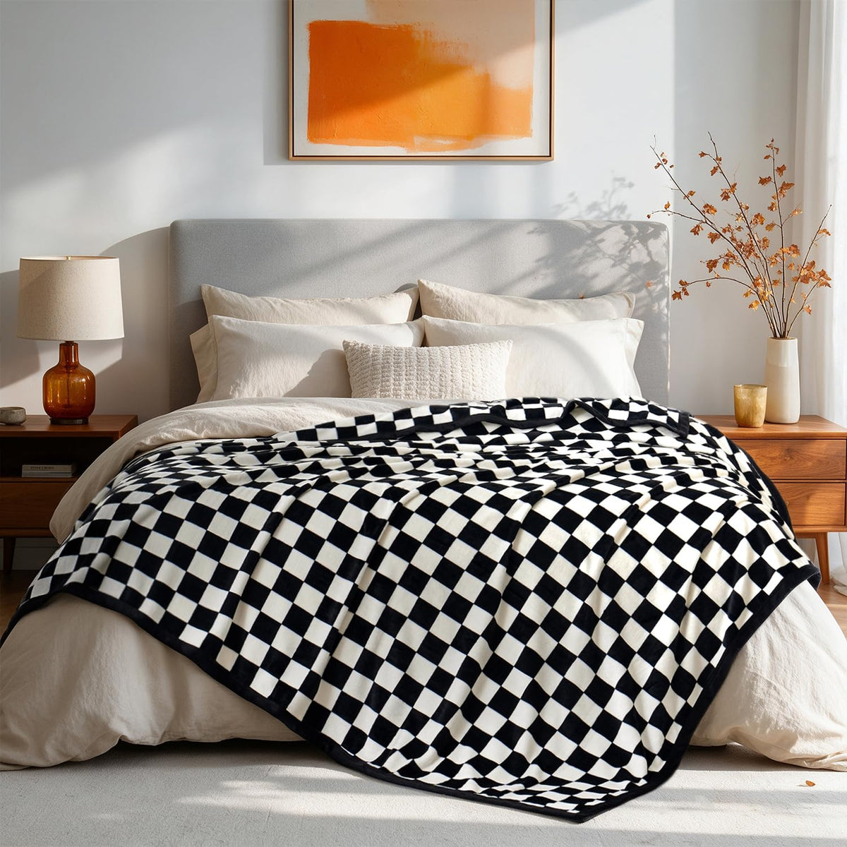 PU MEI Fuzzy Fleece Fall Throw Blanket for Sofa, Couch, Bed, Black and White Zebra Animal Print Blanket - Lightweight Double Sided Cozy Super Soft Blankets, Home Decor Gift, 50 x 60 Inches