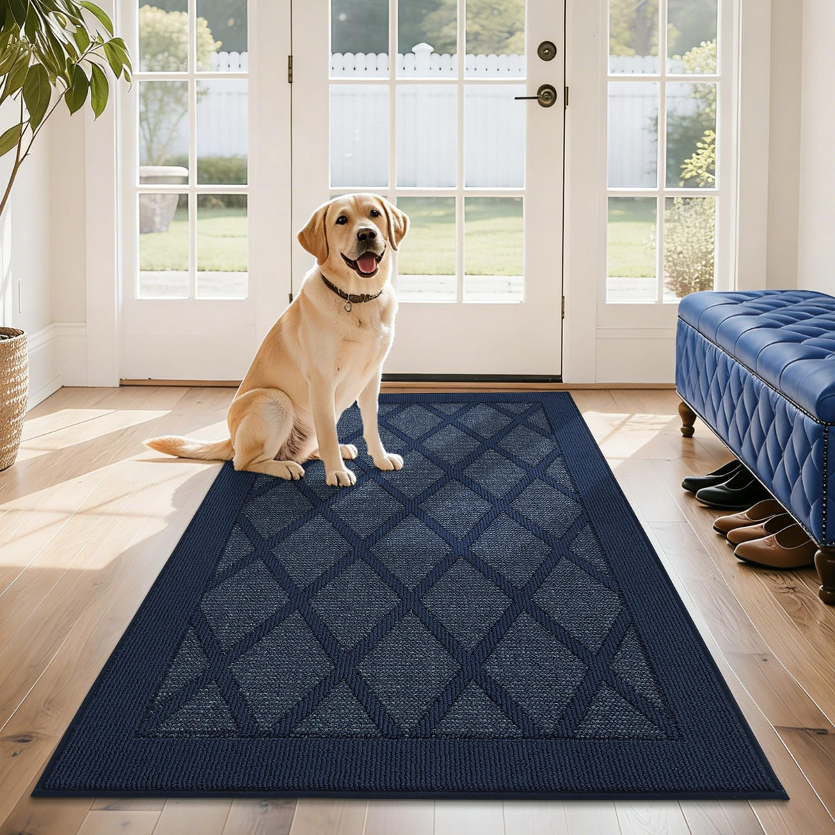 COSY HOMEER Non-Slip Door Mat 20"x32",Entryway Rugs Low Profile,Beige