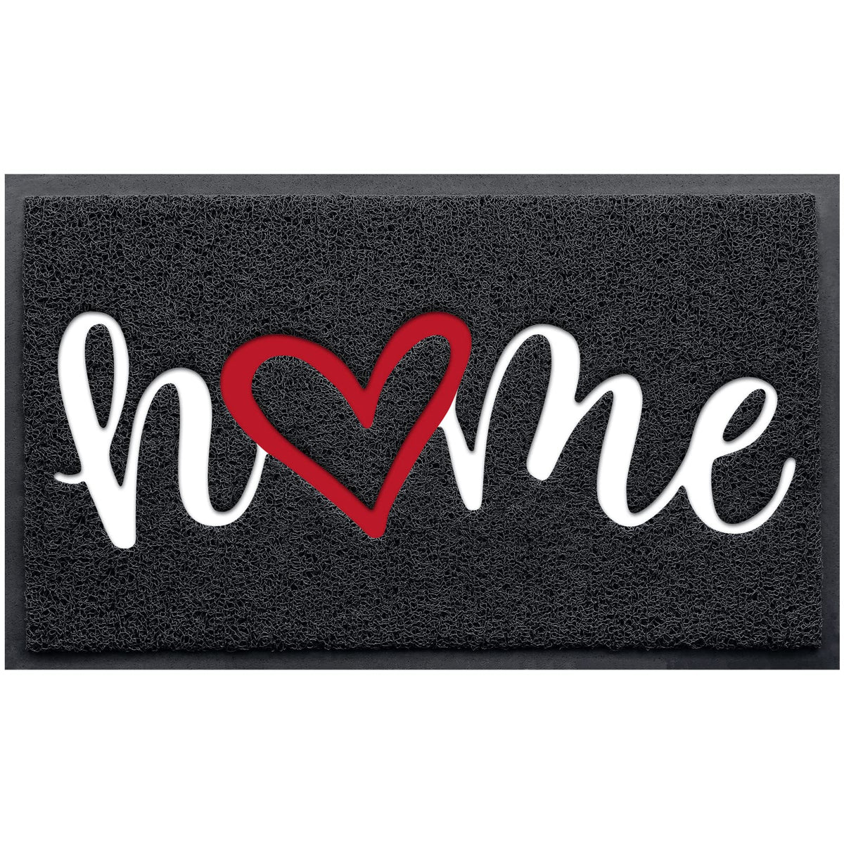 CozyBounty Black Door Mat Welcome Mats Outdoor Indoor Non-Slip Doormat for Entryway Low-Profile Floor Mat for Yard, Garage, High Traffic Areas (30"x17.5", Black)