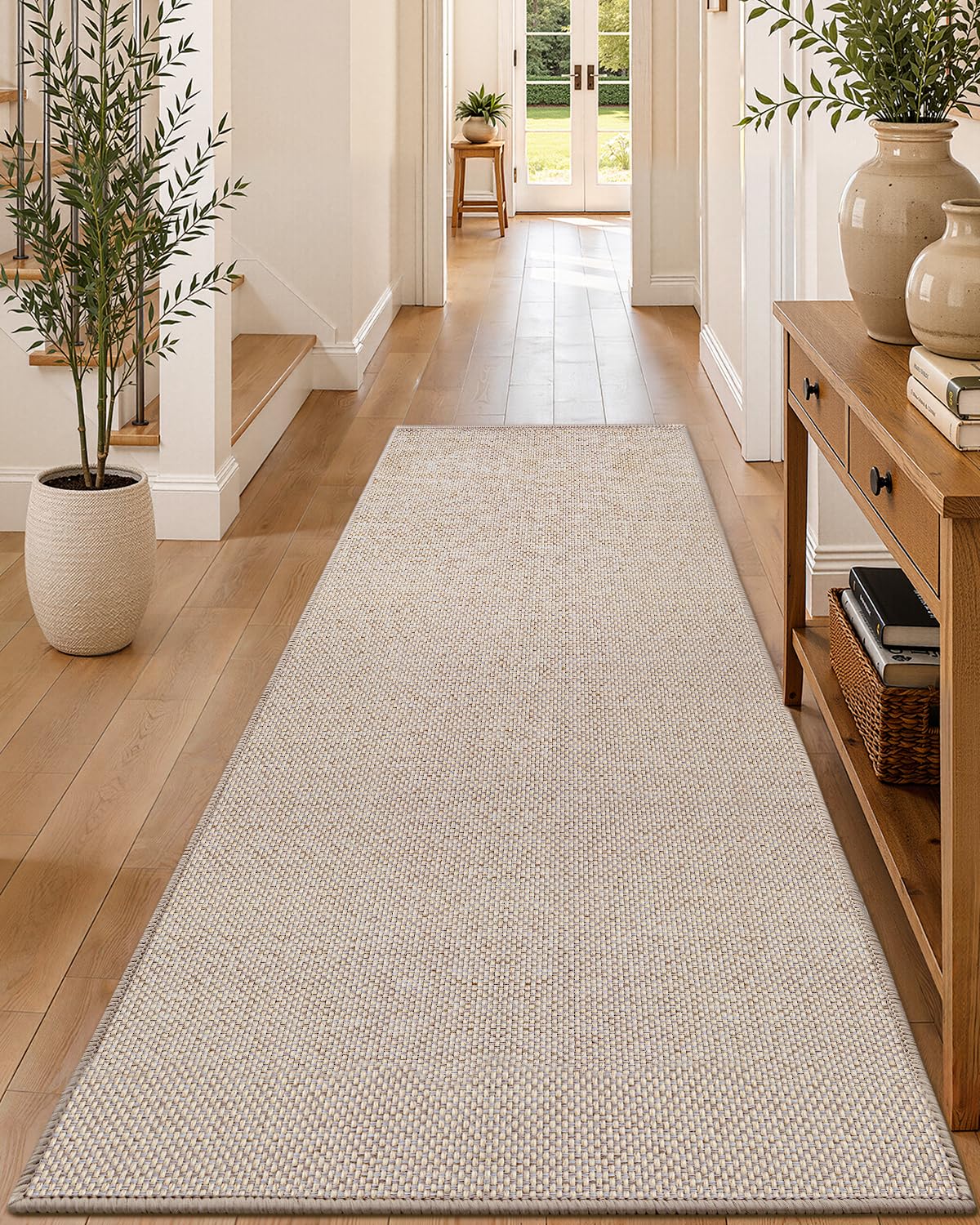 Color&Geometry Ultra-Thin Indoor Door Mat Entrance, 17"x30" Heather Khaki