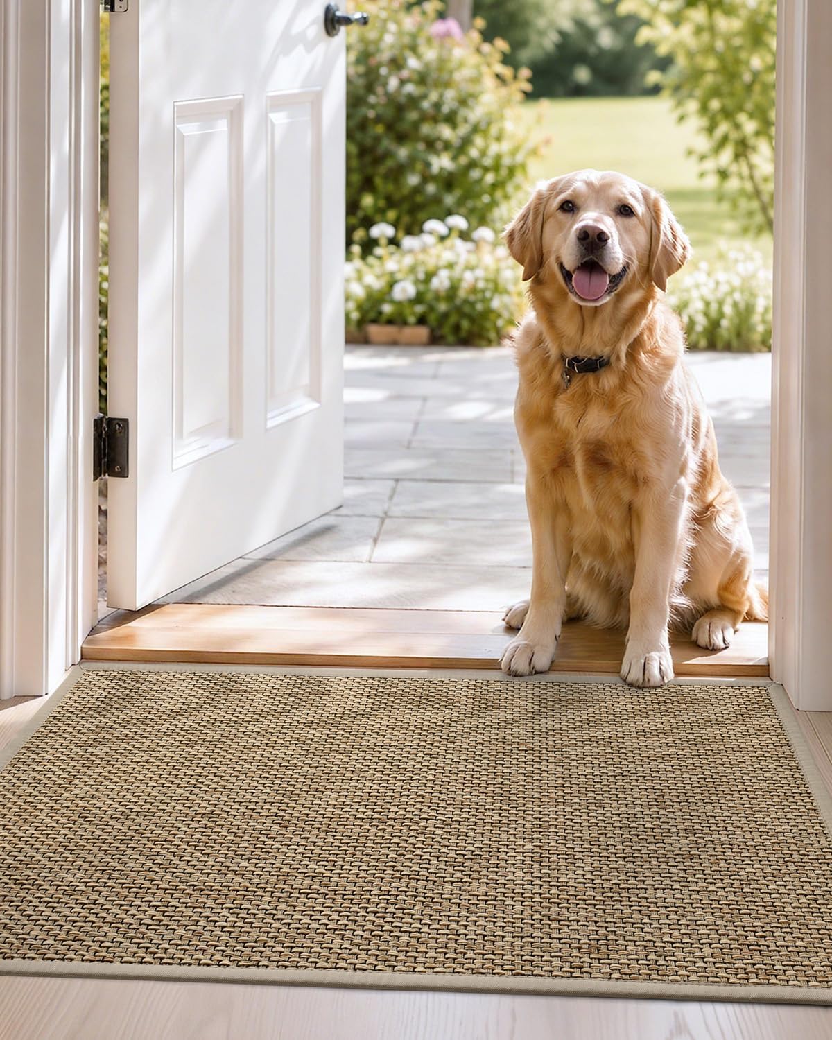 DEXI Ultra Thin Indoor Door Mat 24x36, Entrance Doormats, Beige