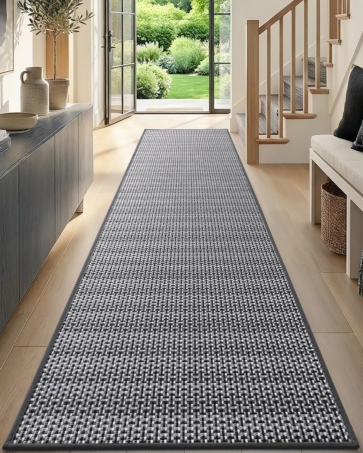 DEXI Thin Door Mat Indoor Entrance 24x36, Non Slip Entryway Mat, Dark Beige