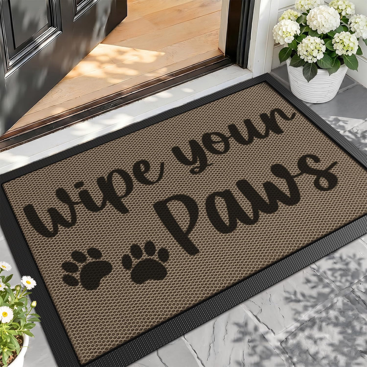 LUMI Outside Welcome Door Mat 24x36, Non-Slip Durable Rubber Easy Clean