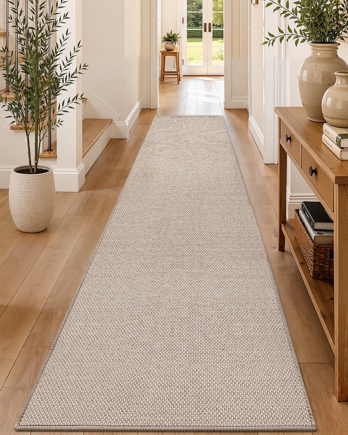 Color&Geometry Ultra-Thin Indoor Door Mat Entrance, 17"x30" Heather Khaki