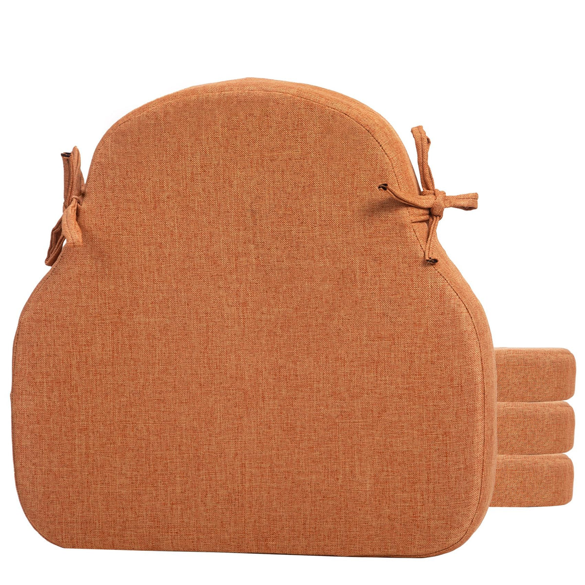 Brown Striped Winsor Chair Cushions Pads with Ties Set of 2