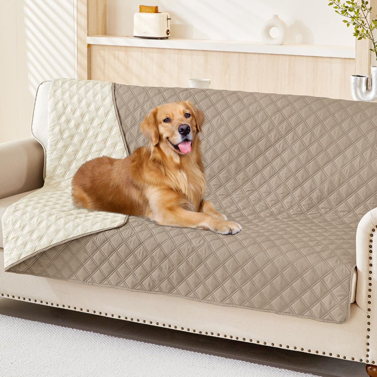 Smiry Waterproof Reversible Pet Couch Covers for Dogs