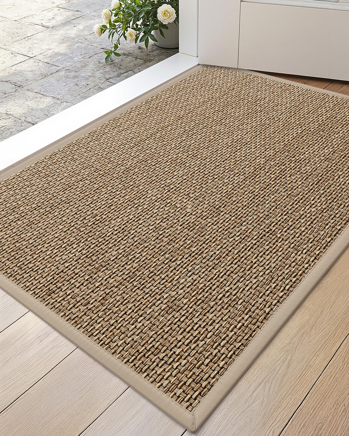 DEXI Ultra Thin Indoor Door Mat 24x36, Entrance Doormats, Beige