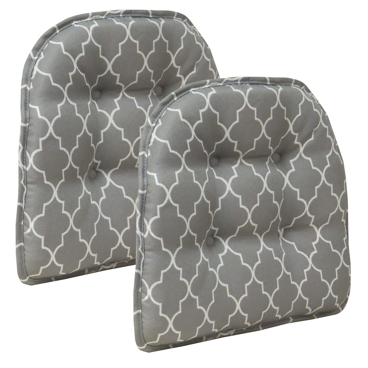 Klear Vu Omega Non-Slip Chair Cushions, Assembled in USA, U-Shaped Skid-Proof Seat Pads for Dining Room, Kitchen, Office, 15"x16" 4 Pack Slub Natural 4 Count