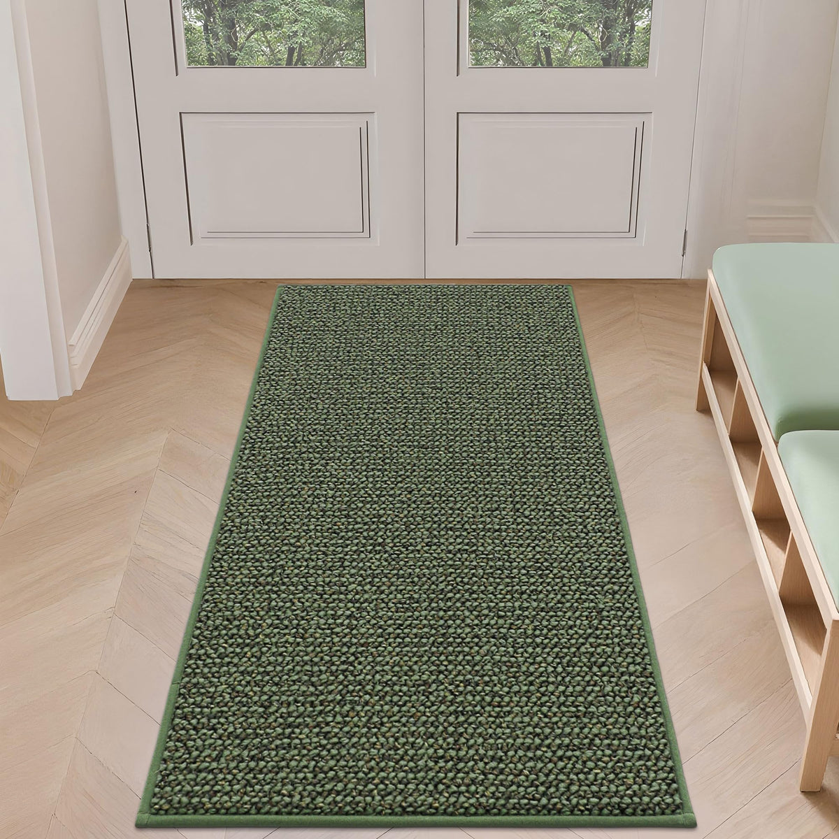 BEQHAUSE Dirt Trapper Door Mat 20" x 32", Non-Slip Washable Doormats, Brown