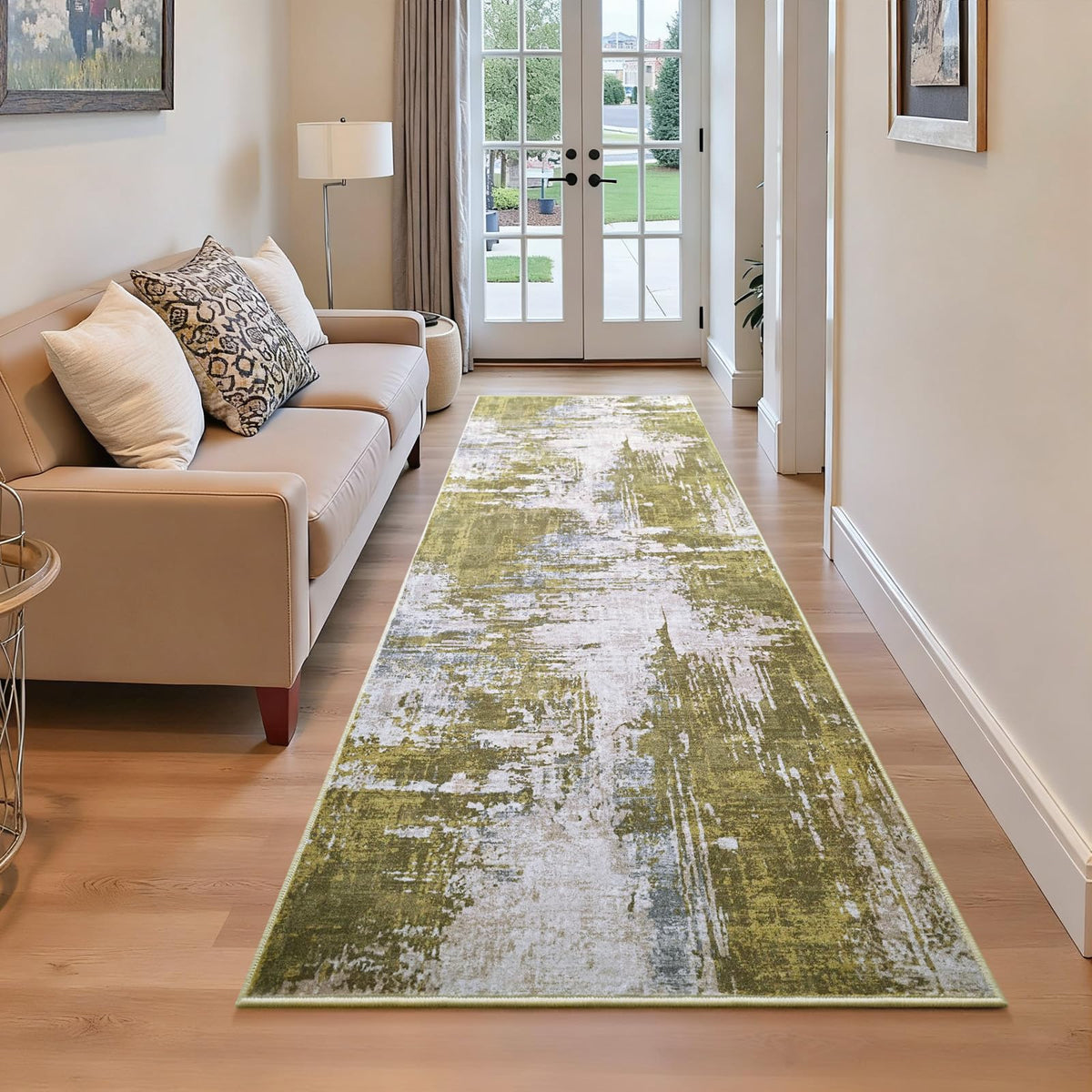 Entrance Rugs Indoor 2x3 Grey Entry Rug Washable Abstract Small Area Rug Non-Slip Low Pile Throw Rugs for Entryway, Kitchen Floor, Front Door Indoor Door Mat, Bathroom, Bedroom Bedside