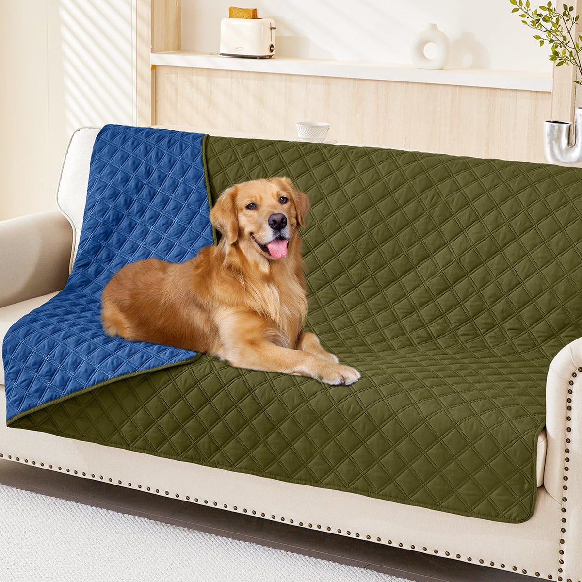 Smiry Waterproof Reversible Pet Couch Covers for Dogs