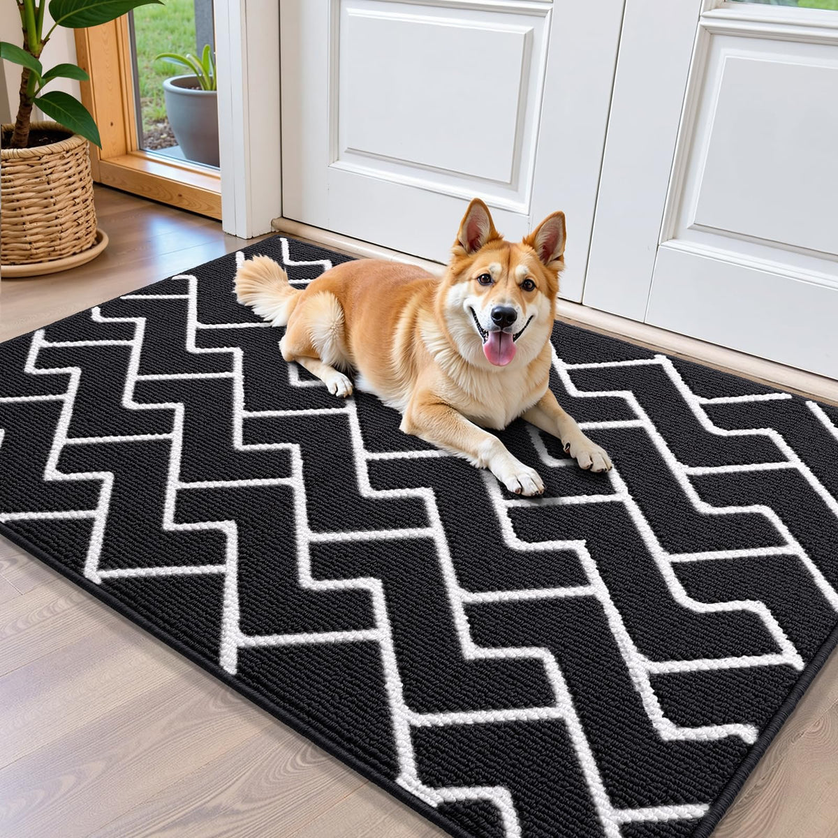 OLANLY Indoor Door Mat 32x20, Low-Profile Dirt Resistant Doormat, Grey