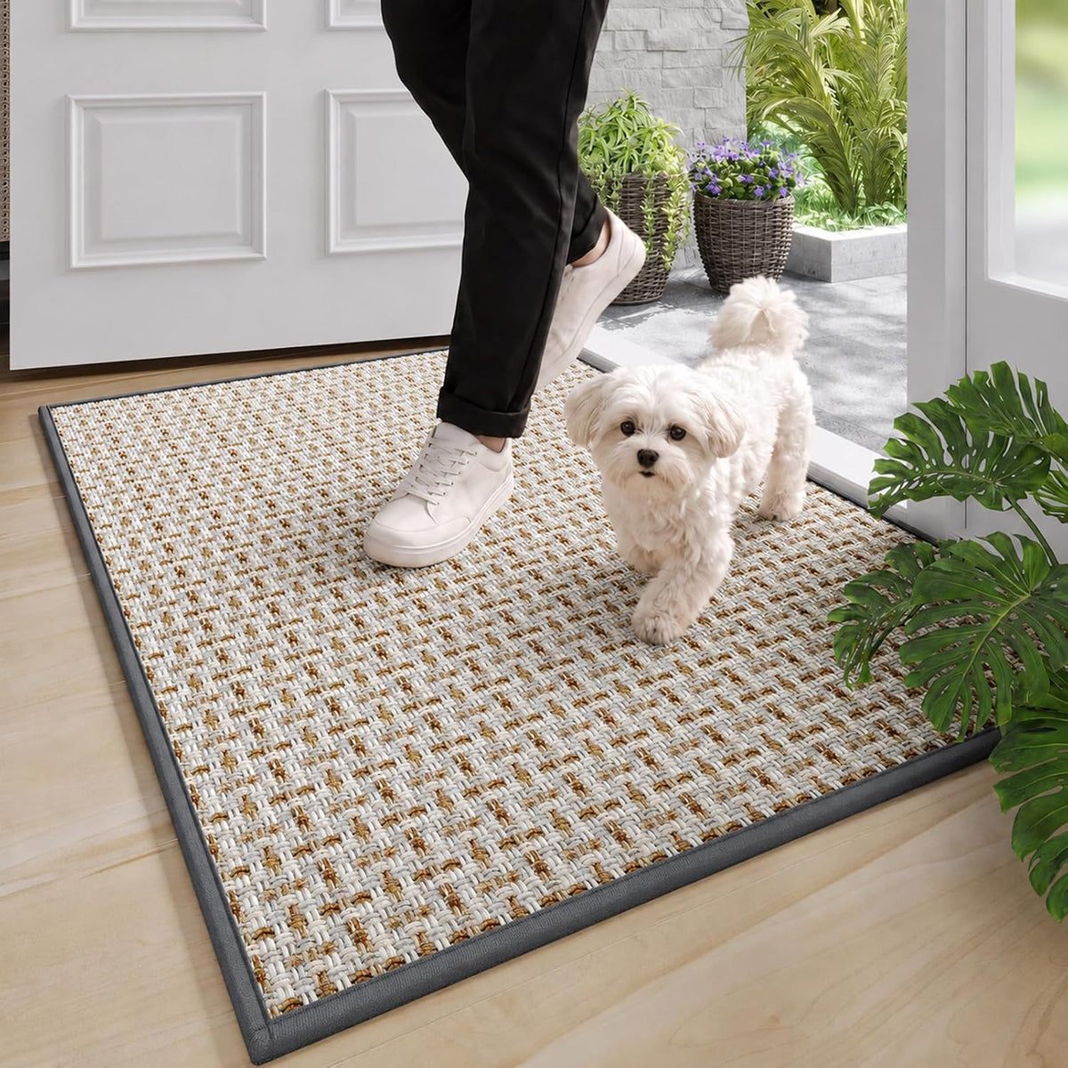 YDKGL Front Door Mat Indoor Entrance Non Slip Entry Doormat Gray 17"x30"