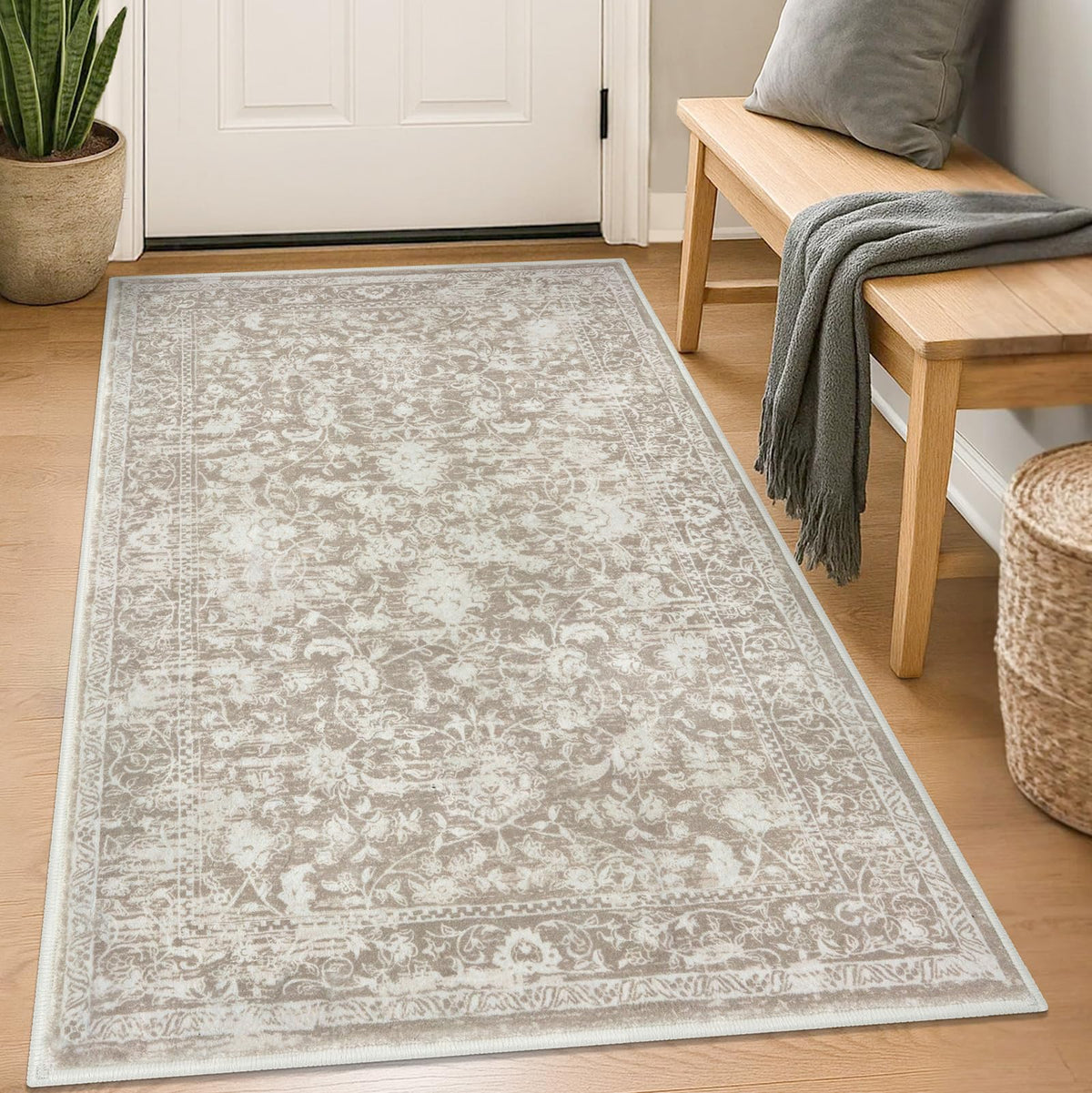 KILOCOCO 2x3 Washable Rug Small Entryway Rugs Indoor Door Mat, Blue/Navy
