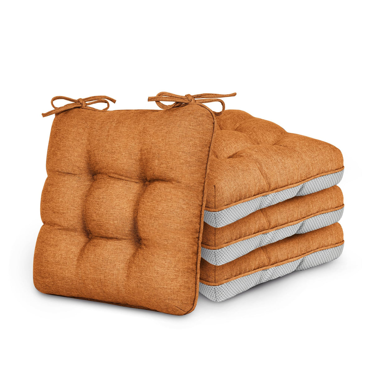 Love's cabin Memory Foam Chair Cushions Set of 4, 15.5 Inch, Blue