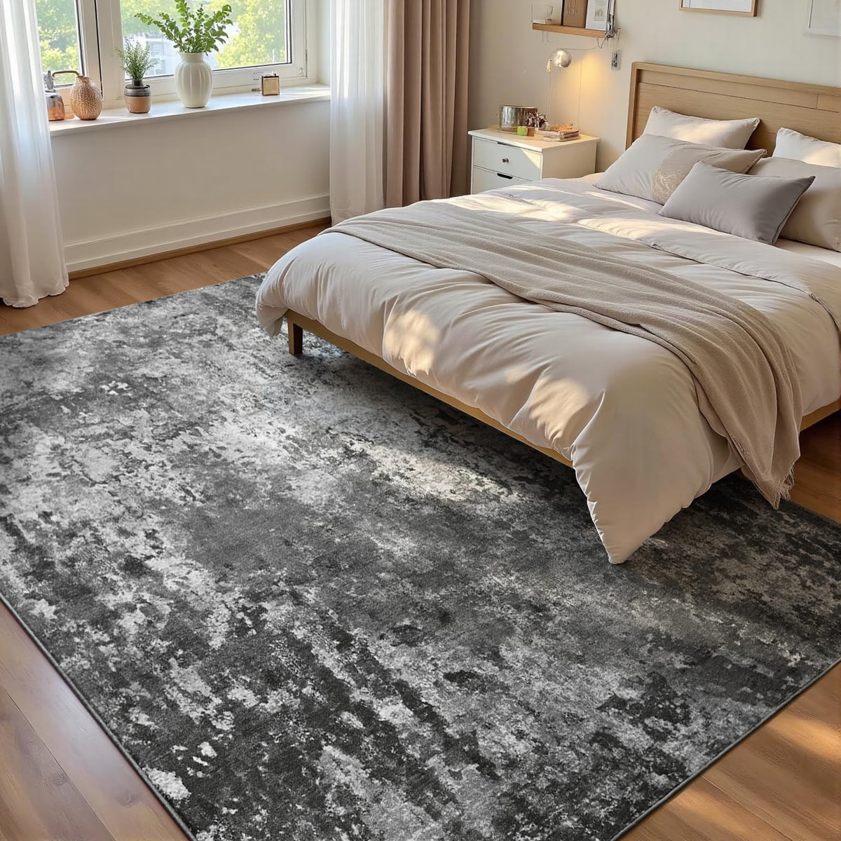 Entrance Rugs Indoor 2x3 Grey Entry Rug Washable Abstract Small Area Rug Non-Slip Low Pile Throw Rugs for Entryway, Kitchen Floor, Front Door Indoor Door Mat, Bathroom, Bedroom Bedside